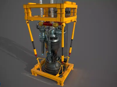 PBR Merlin Engine Test Rig 3D 3D model
