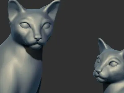 Cats Figurines statue sculpture 3D Print Model  3D print model
