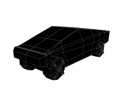 Low Poly Cyber Car v1 001 Low-poly 3D model