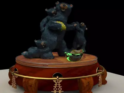 Chinese family bear 3D model