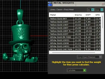 GOLDEN SKULL FACE PENDANT3D PRINTABLE MODEL  3D print model