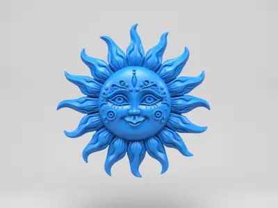 Sun wall decoration 3D print model