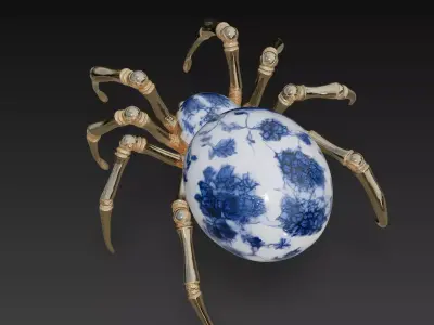 Porcelain Spider - Luxury Art Sculpture 3D Model 3D print model