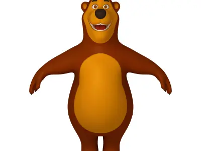 Bear Cartoon 02 3D model