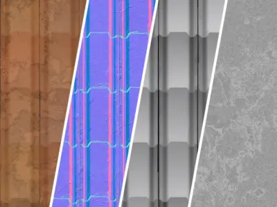 Roof Tile Materials 73- Dirty Concrete Roofing Seamless Pbr 4k Texture