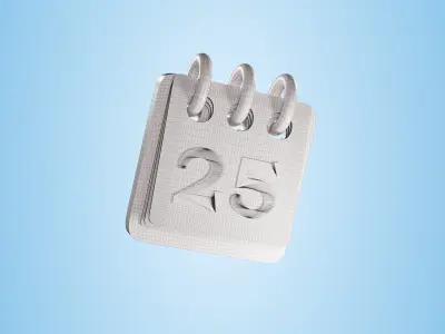 Christmas Date Calendar Low-poly 3D model