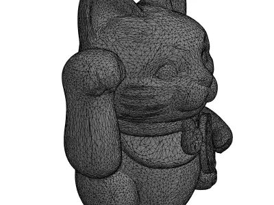 Manekineko Lucky Cat Figurine Low-poly 3D model