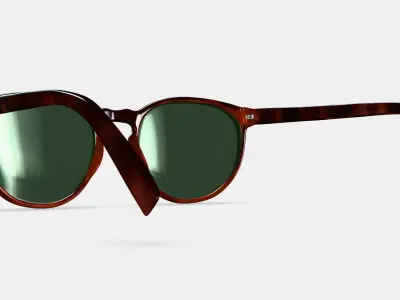 Biren Sunglasses in Cognac Tortoise Fade 3D model