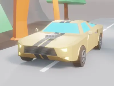 Racing and Classic Not Rigged Muscle Car  Low-poly 3D model