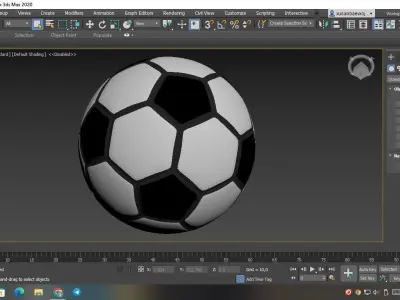 Football ball PBR Low-poly 3D model