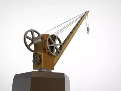 old harbour crane 3D model