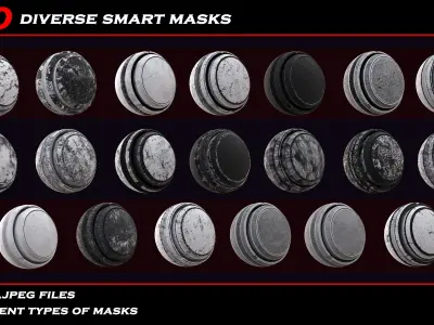 100 diverse smart masks for substance painter Texture