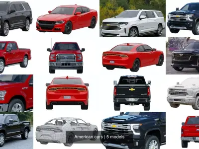 American cars 3D Model Pack
