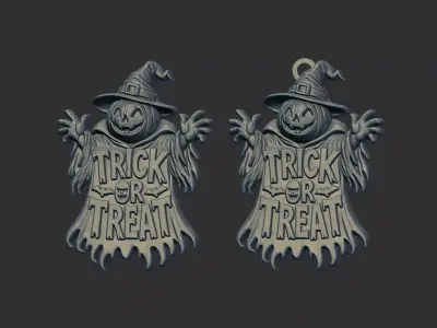 halloween trick or treat pumpkin cnc model  3D print model