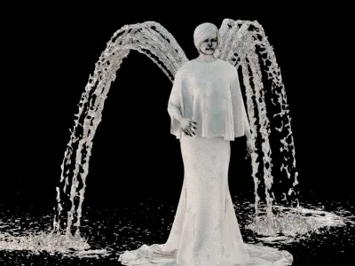 Angel fountain 3D model