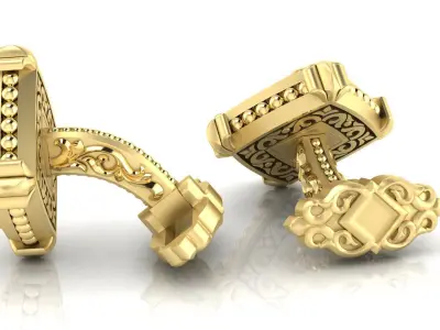 Zodiac signs Cufflinks Calf 3D print model