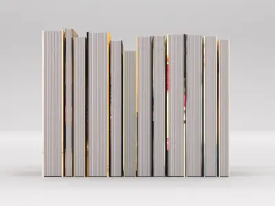 12 hardcover beige books Free 3D model