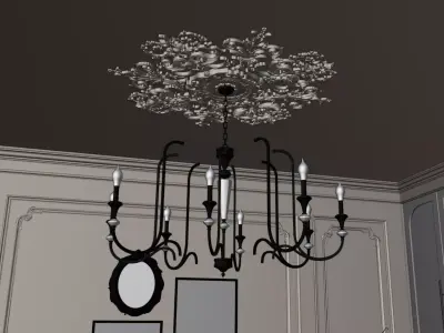 Room Interior 3D Model Blender Setup Textured Low-poly 3D model
