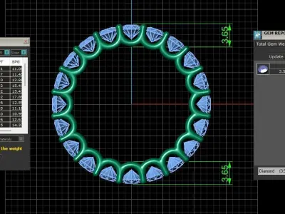 U Shaped Eternity Ring 3 point 5 mm stone size swiss 18 and EU58 3D print model