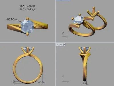 Rotated Ring 3D print model
