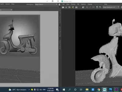 Cartoon Scooter  Low-poly 3D model