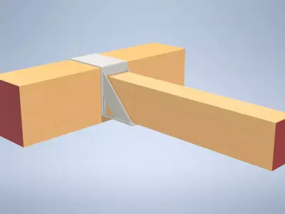 Wooden beam console Low-poly 3D model