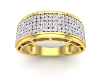 AV 570 Diamond Mens Hip Hop Anniversary Wedding Band 3D print model