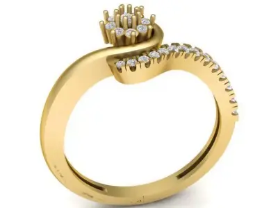 Elegant Twist Diamond Ring 3D Printable Model 3D print model