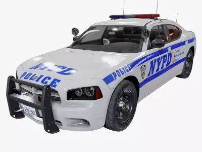 Dodge Charger NewYork police car Low-poly 3D model