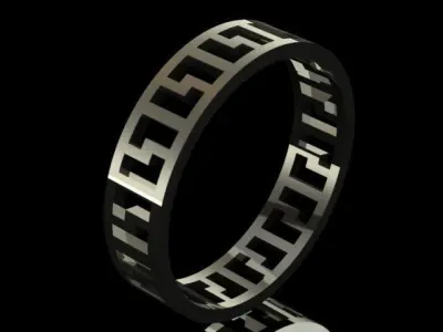 Luxury Golden Band Ring 3D print model