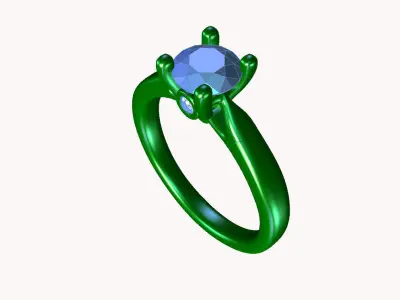 cr-08 solitaire diamond engagement ring gold 3D print model
