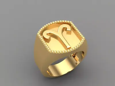 Aries Ring Version 2 For Print STL 3D print model