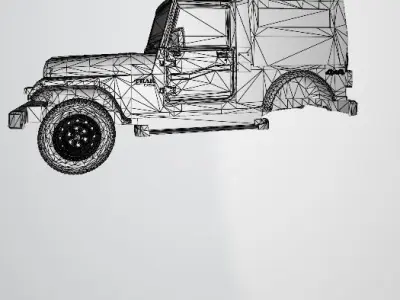 Mahindra Thar 2015 CRDe With HQ Interior Low-poly 3D model