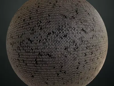 Heavily Damaged Chainmail Alpha PBR Seamless Texture