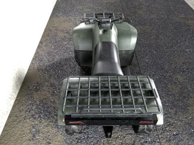 ATV quadbike Low-poly 3D model