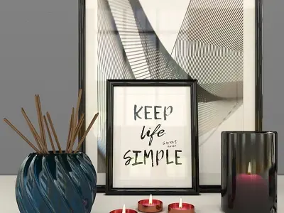 Nice interior decorative set 3D model