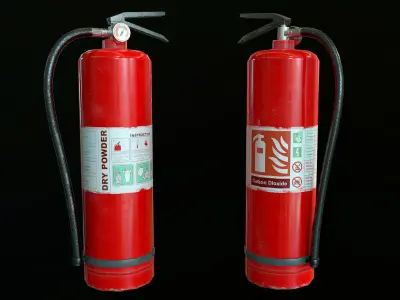 Game-Ready Extinguisher two fire extinguishers Low-poly 3D model