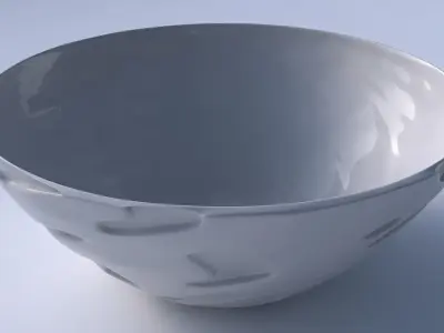 Bowl wide with cavities smooth 3D print model