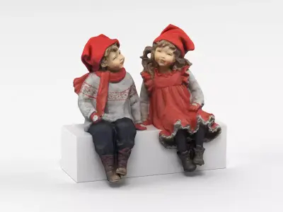 Boy And Girl Figurines 3D model