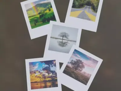 Polaroids Set Free low-poly 3D model