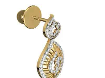 Women Earrings 3dm STL FBX OBJ Render Details 3D print model