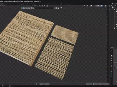 Ceiling wood thin branch 3D model