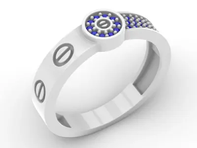 Jewelry Diamond Ring Model RG04 Free 3D print model