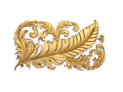 feather decor set wall mural 10 3D model