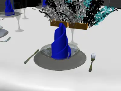 Round Dinner Table Free 3D model