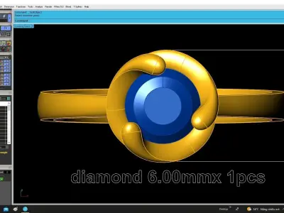 Minimal Round Solitaire Gemstone Ring 3D Model 4888 3D print model