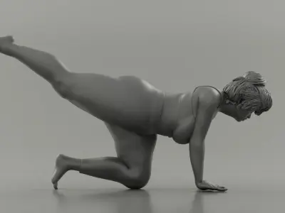 Fat Girl Doing Sport 3D print model