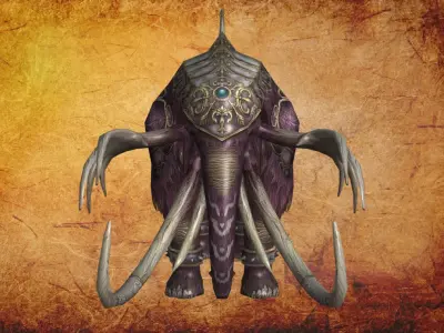 Animal - Fantasy mammoth Low-poly 3D model