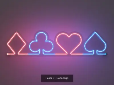 Poker Pack - Neon Signs 3D Model Collection