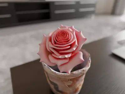 Rose flower 3D print model